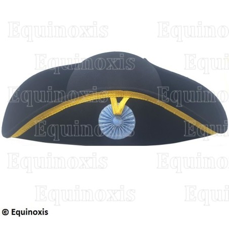 Tricorne maçonnique souple en laine – RER – Cocarde bleue