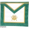 Tablier maçonnique en faux cuir – Rite de Cerneau – Maître – Acacia et équerre-et-compas – Brodé main