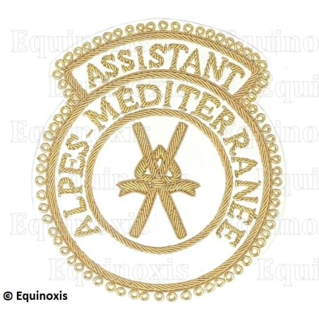Badge / Macaron GLNF – Grande tenue provinciale – Assistant Grand Directeur des Cérémonies – Alpes-Méditerranée – Brodé machine