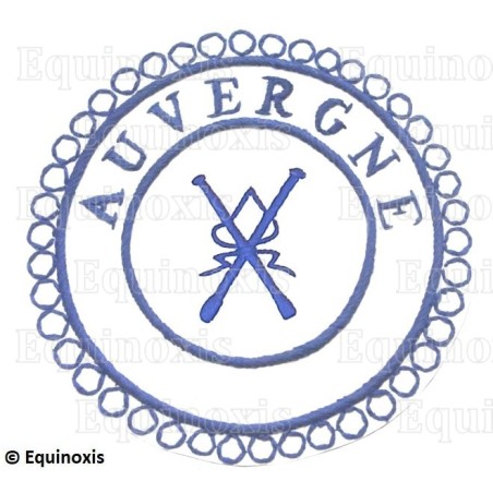 Badge / Macaron GLNF – Petite tenue provinciale – Grand Directeur des Cérémonies – Auvergne – Brodé main