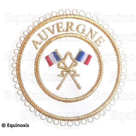 Badge / Macaron GLNF – Grande tenue provinciale – Passé Grand Porte-Etendard – Auvergne – Brodé machine