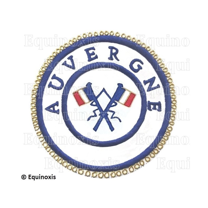 Badge / Macaron GLNF – Petite tenue provinciale – Passé Grand Porte-Etendard – Auvergne – Brodé main