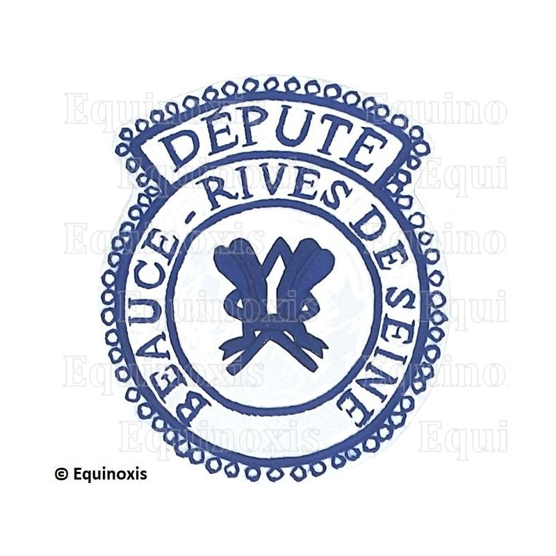 Badge / Macaron GLNF – Petite tenue provinciale – Député Grand Secrétaire – Beauce - Rives de Seine – Brodé main