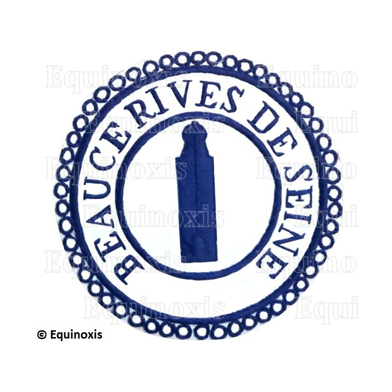 Badge / Macaron GLNF – Petite tenue provinciale – Deuxième Grand Surveillant – Beauce - Rives de Seine – Brodé main