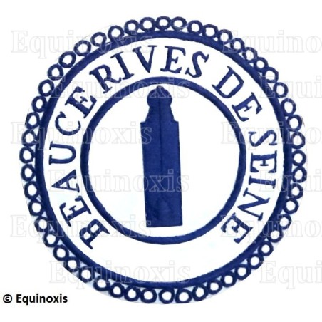 Badge / Macaron GLNF – Petite tenue provinciale – Deuxième Grand Surveillant – Beauce - Rives de Seine – Brodé main