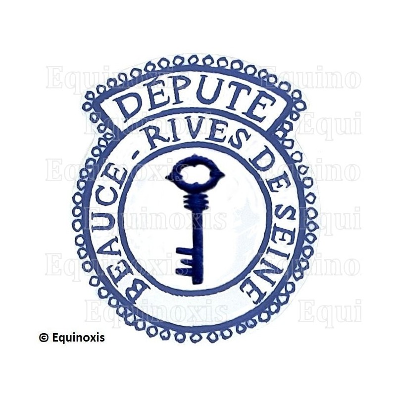 Badge / Macaron GLNF – Petite tenue provinciale – Député Grand Trésorier – Beauce - Rives de Seine – Brodé main