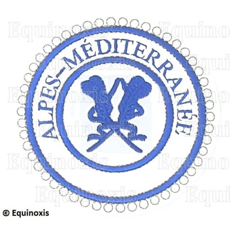 Badge / Macaron GLNF – Petite tenue provinciale – Grand Secrétaire – Alpes-Méditerranée – Brodé machine
