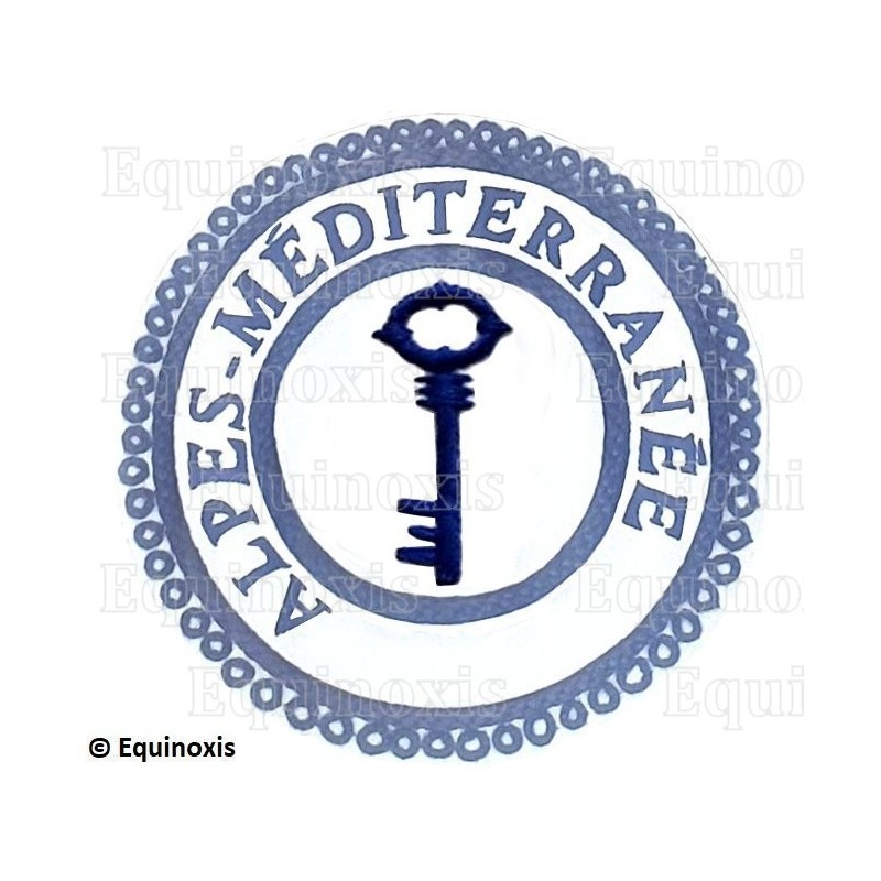Badge / Macaron GLNF – Petite tenue provinciale – Grand Trésorier – Alpes-Méditerranée – Brodé main
