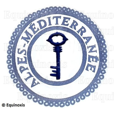 Badge / Macaron GLNF – Petite tenue provinciale – Grand Trésorier – Alpes-Méditerranée – Brodé main