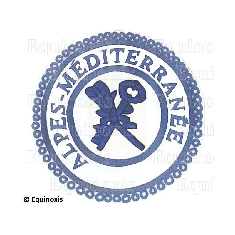 Badge / Macaron GLNF – Petite tenue provinciale – Grand Archiviste – Alpes-Méditerranée – Brodé main