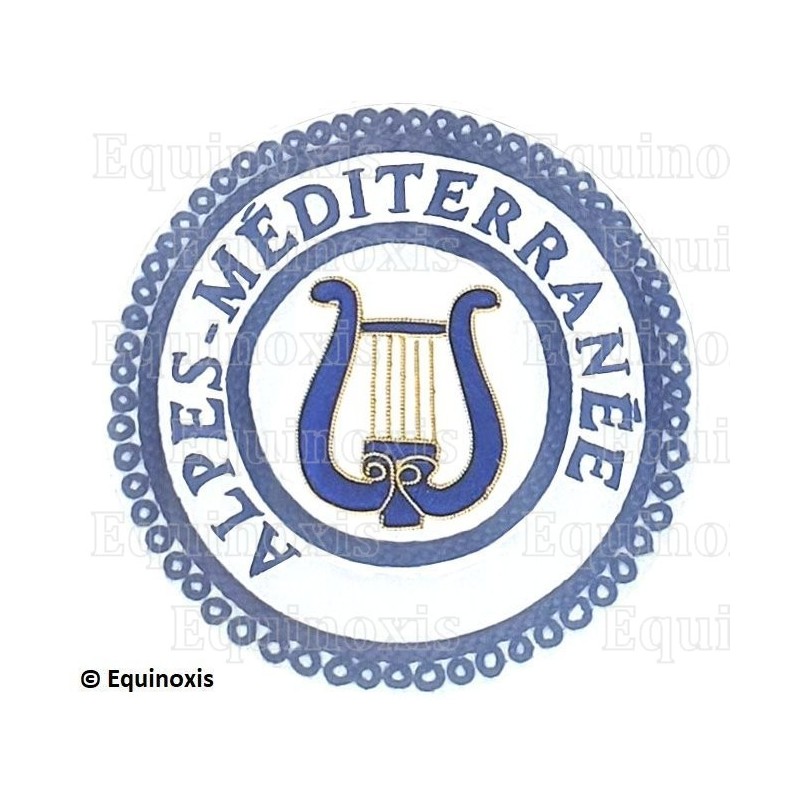 Badge / Macaron GLNF – Petite tenue provinciale – Grand Organiste – Alpes-Méditerranée – Brodé main