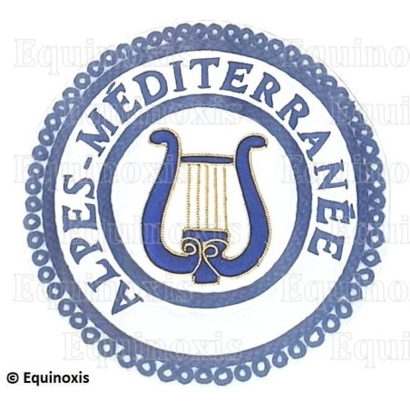 Badge / Macaron GLNF – Petite tenue provinciale – Grand Organiste – Alpes-Méditerranée – Brodé main