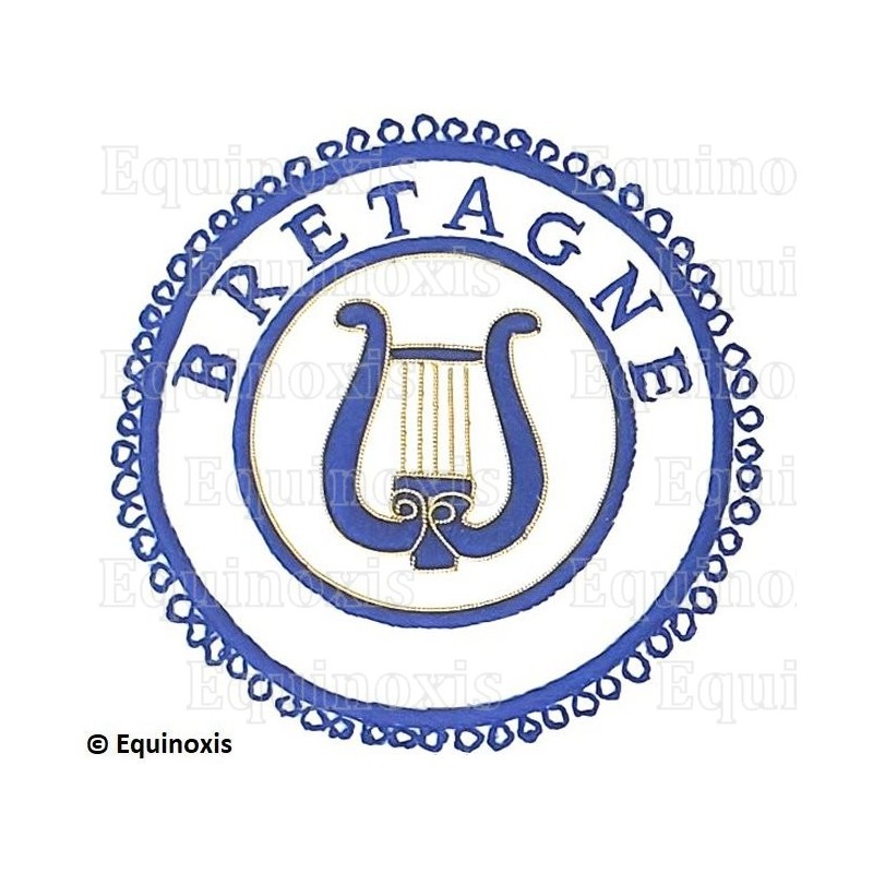 Badge / Macaron GLNF – Petite tenue provinciale – Grand Organiste – Bretagne – Brodé main