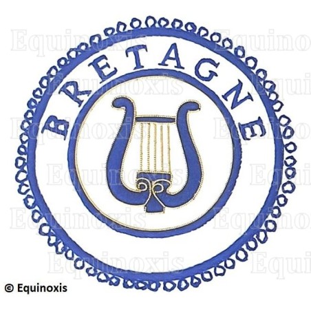 Badge / Macaron GLNF – Petite tenue provinciale – Grand Organiste – Bretagne – Brodé main