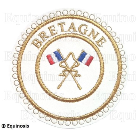 Badge / Macaron GLNF – Grande tenue provinciale – Passé Grand Porte-Etendard – Bretagne – Brodé machine
