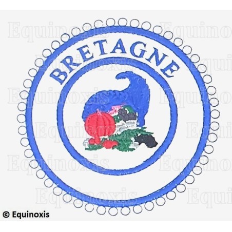 Badge / Macaron GLNF – Petite tenue provinciale – Grand Intendant – Bretagne – Bleu – Brodé machine