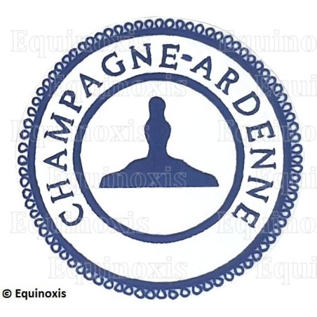 Badge / Macaron GLNF – Petite tenue provinciale – Premier Grand Surveillant – Champagne-Ardenne – Brodé main