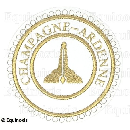 Badge / Macaron GLNF – Grande tenue provinciale – Premier Grand Surveillant – Champagne-Ardenne – Brodé machine