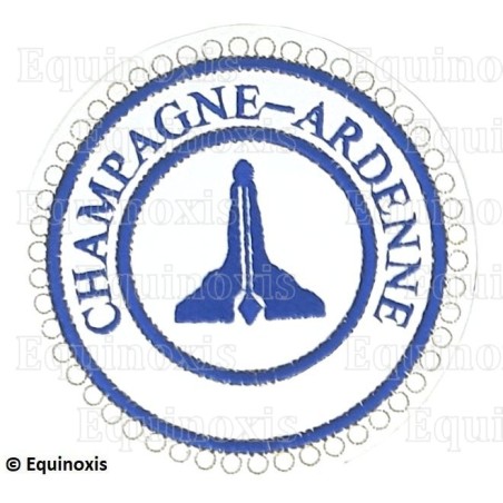 Badge / Macaron GLNF – Petite tenue provinciale – Premier Grand Surveillant – Champagne-Ardenne – Brodé machine
