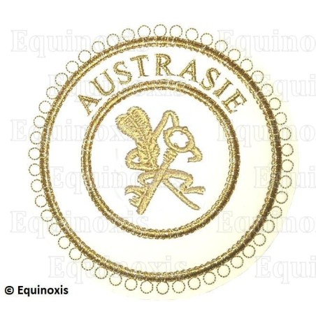 Badge / Macaron GLNF – Grande tenue provinciale – Grand Archiviste – Austrasie – Brodé machine