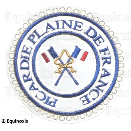 Badge / Macaron GLNF – Petite tenue provinciale – Passé Grand Porte-Etendard – Picardie - Plaine de France – Brodé machine