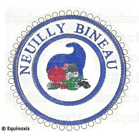 Badge / Macaron GLNF – Petite tenue provinciale – Grand Intendant – Neuilly Bineau – Brodé machine – Bleu