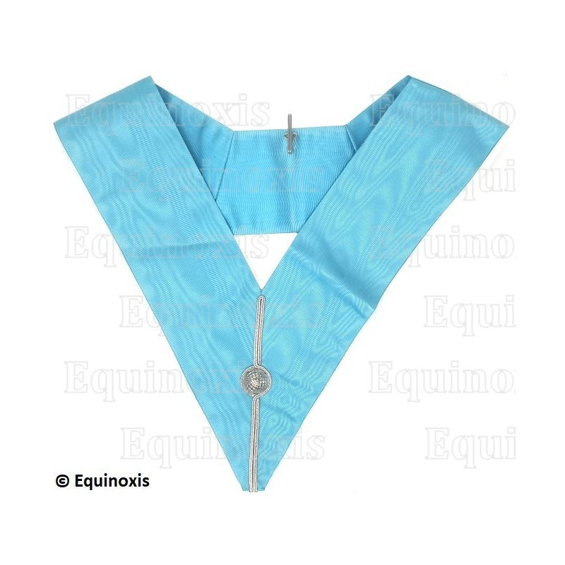 Sautoir maçonnique moiré – Rite Emulation – Couleur anglaise – Officier