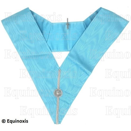 Sautoir maçonnique moiré – Rite Emulation – Couleur anglaise – Officier