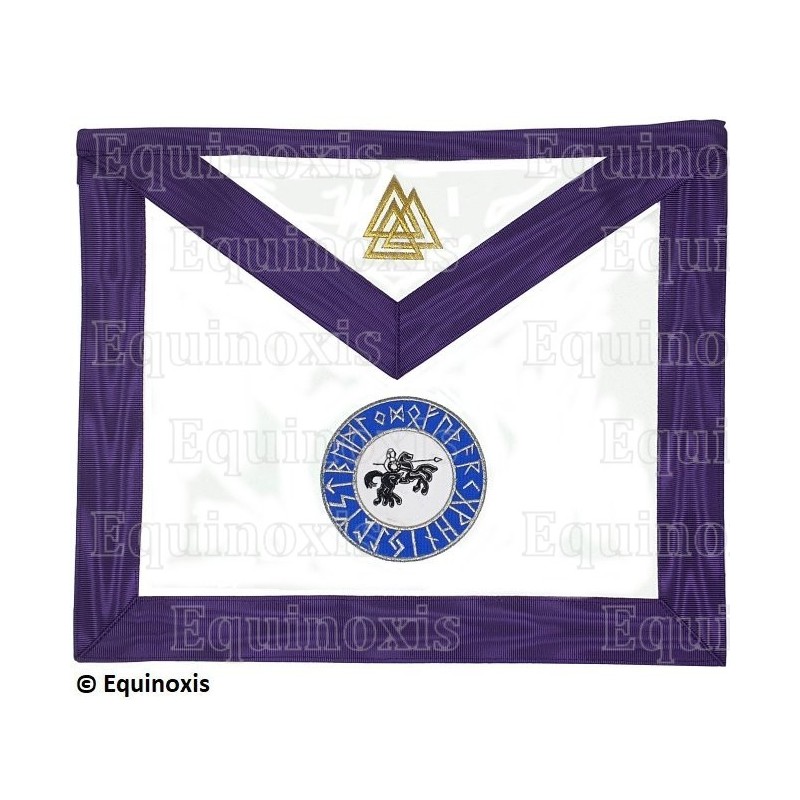 Tablier maçonnique en cuir – Memphis-Misraïm – 34ème degré – Chevalier scandinave
