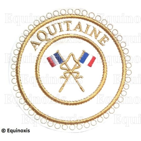 Badge / Macaron GLNF – Grande tenue provinciale – Passé Grand Porte-Etendard – Aquitaine – Brodé machine