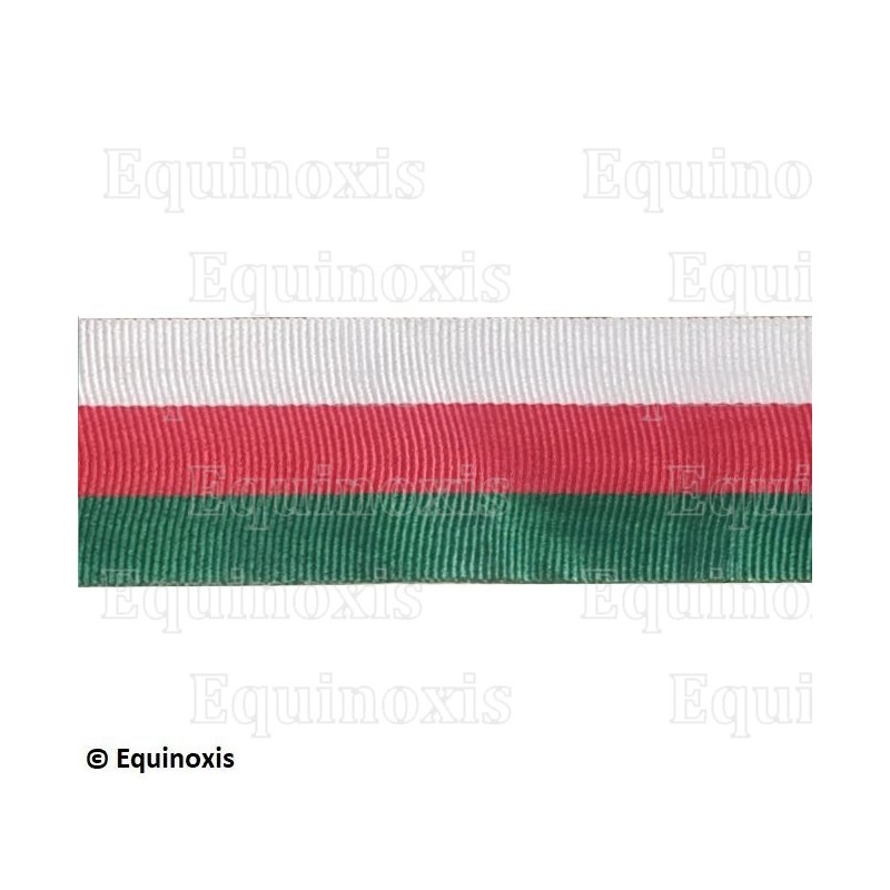 Ruban moiré pour médailles – Blanc / Rouge / Vert – Madagascar