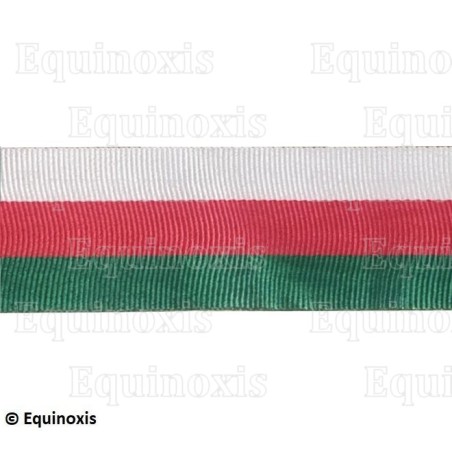 Ruban moiré pour médailles – Blanc / Rouge / Vert – Madagascar
