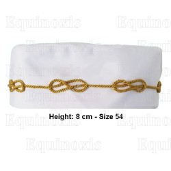 Chapeau maçonnique – Rite Opératif de Salomon – Blanc – Taille 54