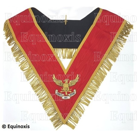 Sautoir maçonnique moiré – RER – CBCS – Préfet et Dignitaire – Avec franges – Brodé machine
