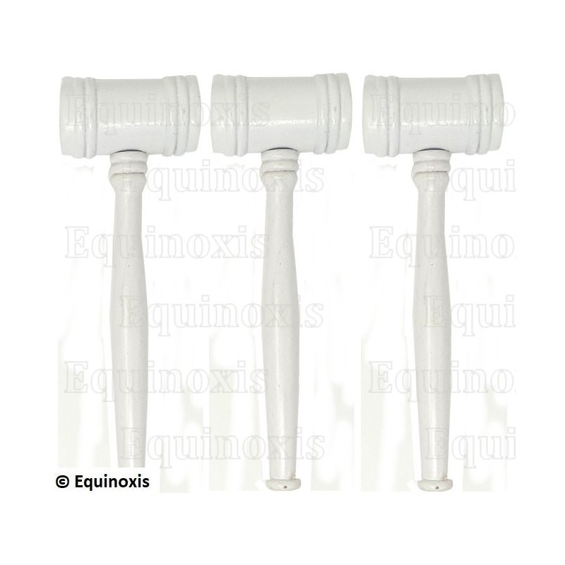 Set de 3 maillets maçonniques – REAA – 31ème degré / 33ème degré – Blanc