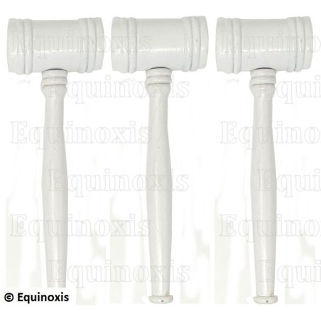 Set de 3 maillets maçonniques – REAA – 31ème degré / 33ème degré – Blanc