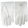 Gants maçonniques cuir blanc – Equerre et Compas blancs – Taille M