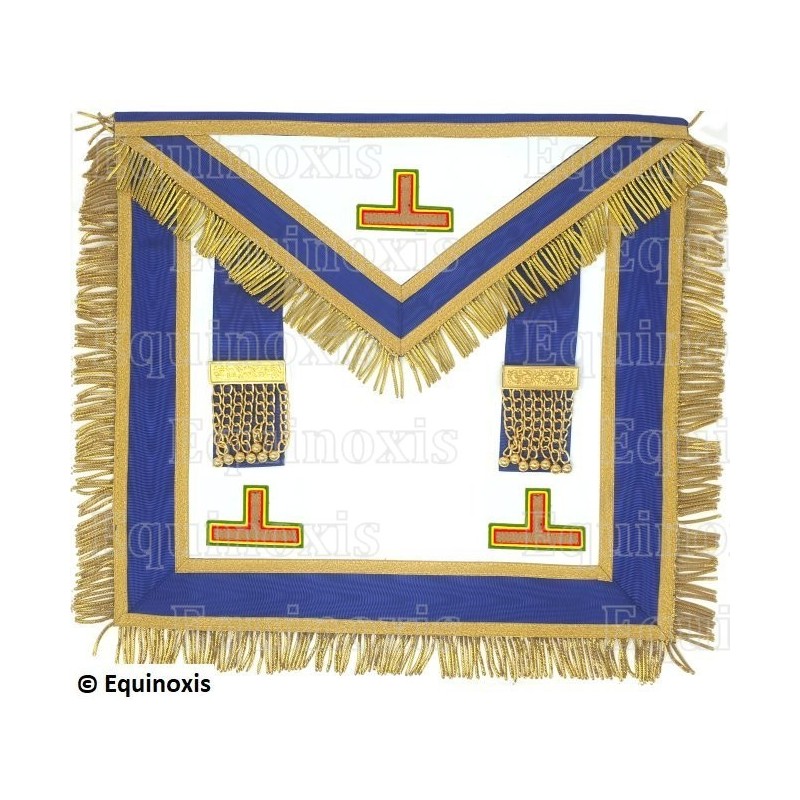 Tablier maçonnique en cuir – GLB – Grande tenue provinciale – Brodé machine