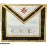 Tablier maçonnique en faux cuir – REAA – 30ème degré – Chevalier Kadosch – CKH – Doré