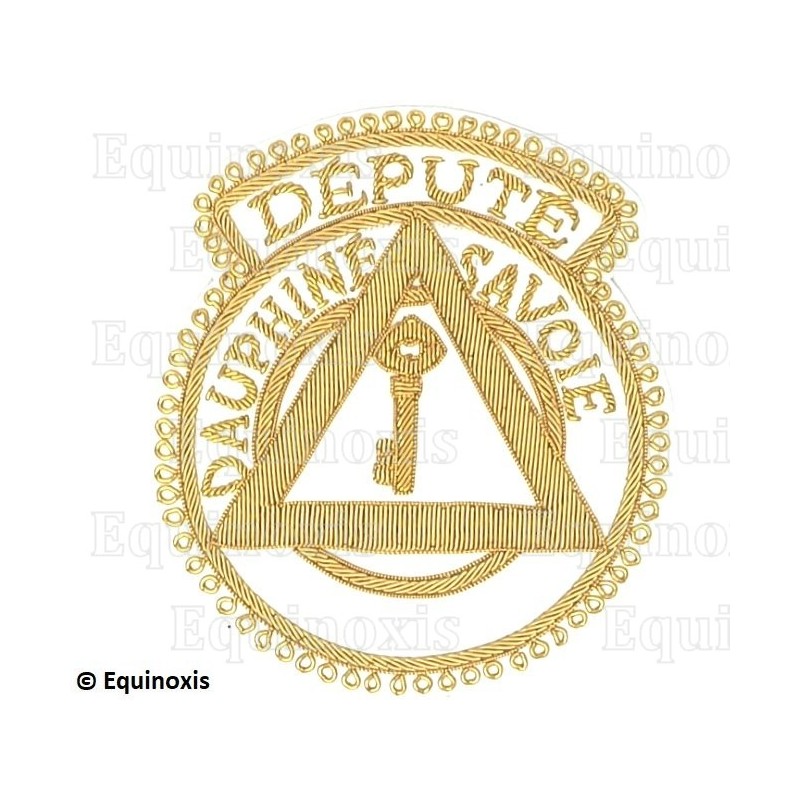 Badge / Macaron – Arche Royale Domatique – Officier Provincial – Député Grand Trésorier – Dauphiné-Savoie – Brodé main