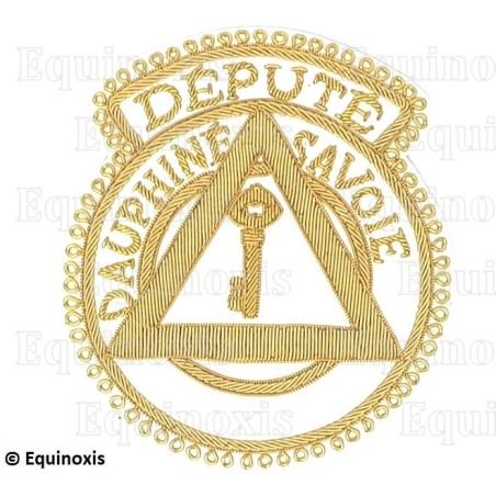 Badge / Macaron – Arche Royale Domatique – Officier Provincial – Député Grand Trésorier – Dauphiné-Savoie – Brodé main