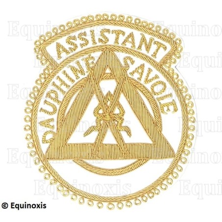 Badge / Macaron – Arche Royale Domatique – Officier Provincial – Ass. Grand Dir. des Cérémonies – Dauphiné Savoie – Brodé main