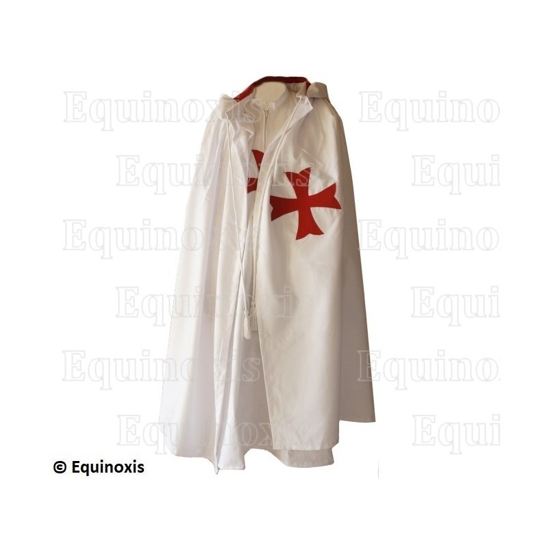 Cape templière avec capuche – Croix pattée rentrée