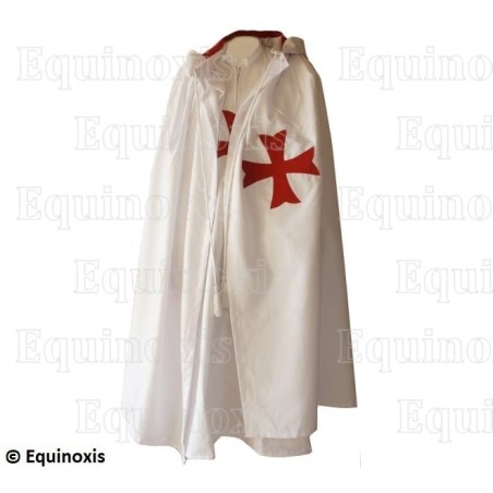 Cape templière avec capuche – Croix pattée rentrée