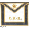 Tablier maçonnique en cuir – REAA – 30ème degré – Chevalier Kadosch – CKH – Doré