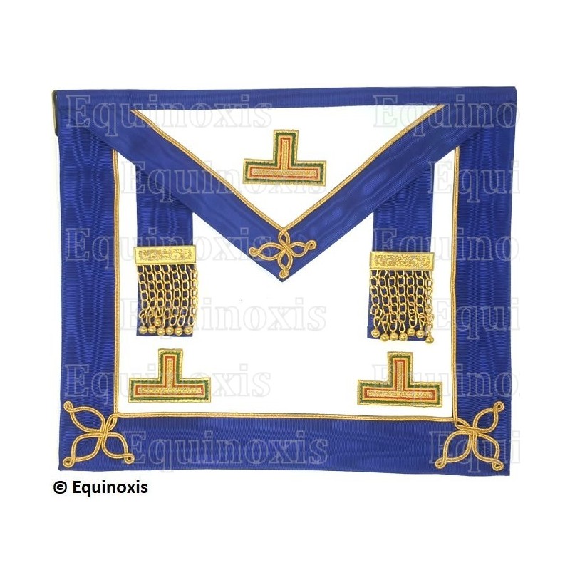 Tablier maçonnique en cuir – GLB – Petite tenue provinciale – Brodé machine