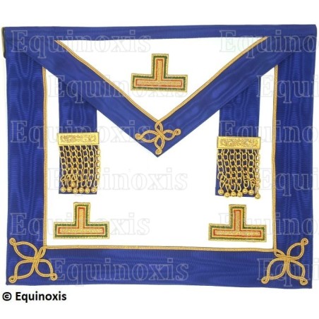 Tablier maçonnique en cuir – GLB – Petite tenue provinciale – Brodé machine
