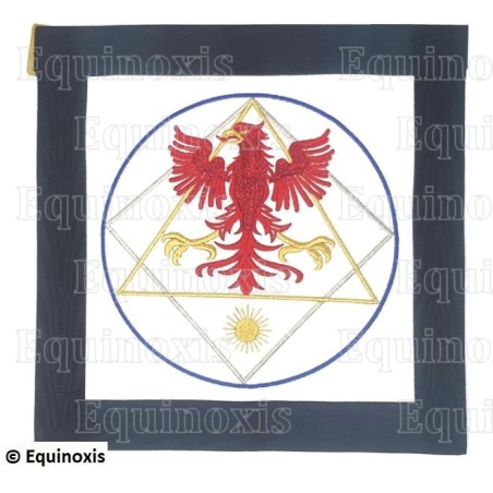 Tablier maçonnique en cuir – Grand Ordre Egyptien (GOE) du GODF – 12ème degré – Brodé machine