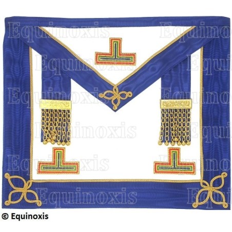 Tablier maçonnique en cuir – GLC – Petite tenue provinciale – Brodé machine