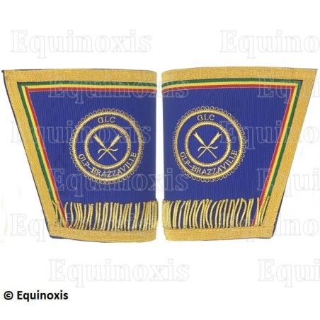 Gantelets maçonniques – GLC – GLP-Brazzaville – Secrétaire – Brodés machine